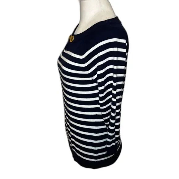 Lauren Ralph Lauren Nautical Sailor Stripe Long Sleeve Sweater Womens Designer - Picture 4 of 7